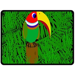 Toucan Fleece Blanket (large)  by Valentinaart