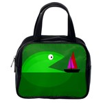 Green monster fish Classic Handbags (One Side) Front