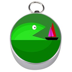 Green Monster Fish Silver Compasses