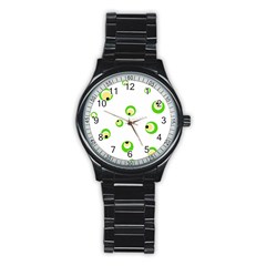 Green Eyes Stainless Steel Round Watch