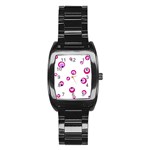 Purple eyes Stainless Steel Barrel Watch Front