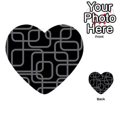 Black And Gray Decorative Design Multi-purpose Cards (heart)  by Valentinaart