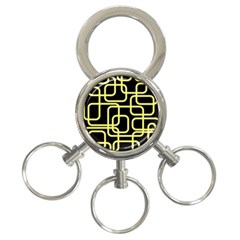 Yellow And Black Decorative Design 3-ring Key Chains by Valentinaart