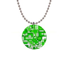 Green Decorative Abstraction  Button Necklaces