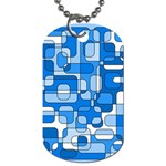 Blue decorative abstraction Dog Tag (Two Sides) Back