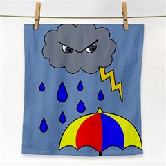 Rainy Day Face Towel by Valentinaart