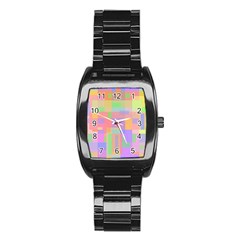 Pastel Decorative Design Stainless Steel Barrel Watch by Valentinaart