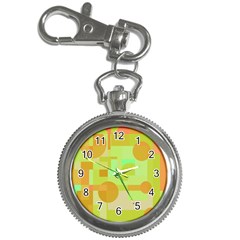 Green And Orange Decorative Design Key Chain Watches