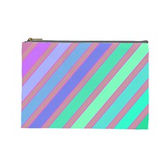 Pastel Colorful Lines Cosmetic Bag (large) 