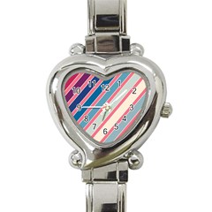 Colorful Lines Heart Italian Charm Watch