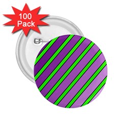 Purple And Green Lines 2 25  Buttons (100 Pack) 