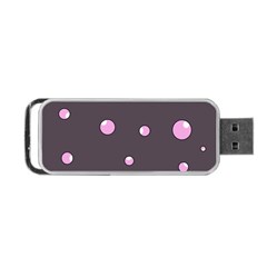 Pink Bubbles Portable Usb Flash (one Side)