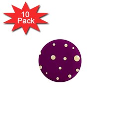 Purple And Yellow Bubbles 1  Mini Magnet (10 Pack) 