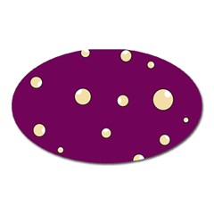 Purple And Yellow Bubbles Oval Magnet