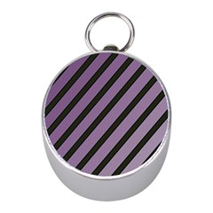 Purple Elegant Lines Mini Silver Compasses