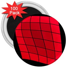 Red Abstraction 3  Magnets (100 Pack)