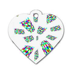 Colorful Abstraction Dog Tag Heart (two Sides)