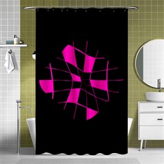 Pink Abstract Flower Shower Curtain 48  X 72  (small)  by Valentinaart