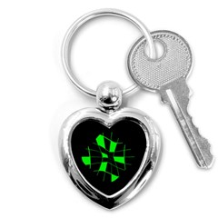 Green Abstract Flower Key Chains (heart) 