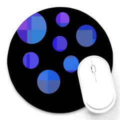 Blue Circles  Round Mousepads