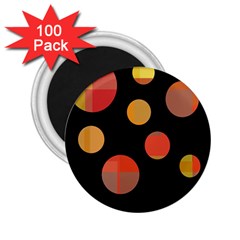 Orange Abstraction 2 25  Magnets (100 Pack) 