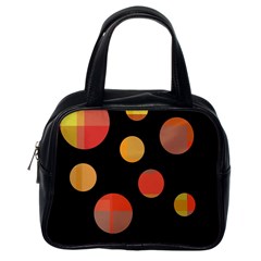 Orange Abstraction Classic Handbags (one Side) by Valentinaart