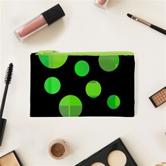 Green Circles Cosmetic Bag (xs) by Valentinaart