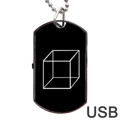 Simple Cube Dog Tag Usb Flash (one Side)