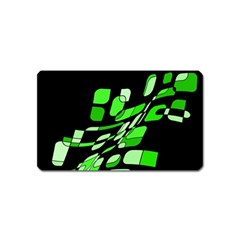 Green Decorative Abstraction Magnet (name Card) by Valentinaart