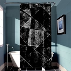 Dark Geometric Grunge Pattern Print Shower Curtain 36  X 72  (stall)  by dflcprints