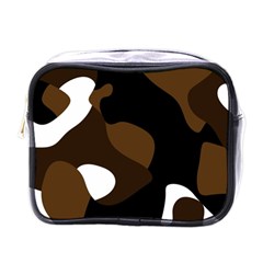 Black Brown And White Abstract 3 Mini Toiletries Bags