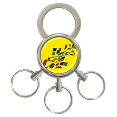 Yellow Abstraction 3-ring Key Chains by Valentinaart