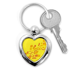 Yellow Abstraction Key Chains (heart) 