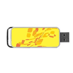 Yellow Abstraction Portable Usb Flash (one Side)