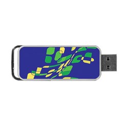 Blue Abstraction Portable Usb Flash (one Side)