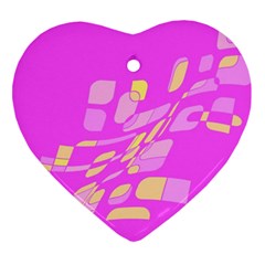 Pink Abstraction Heart Ornament (2 Sides)