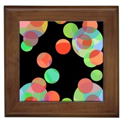 Colorful Circles Framed Tiles by Valentinaart