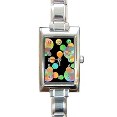 Orange Circles Rectangle Italian Charm Watch by Valentinaart