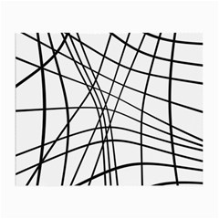 Black And White Decorative Lines Small Glasses Cloth (2-side) by Valentinaart