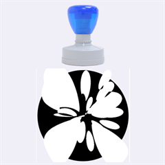 Blue Abstract Flower Rubber Round Stamps (large) by Valentinaart