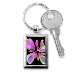 Pink Abstract Flower Key Chains (rectangle)  by Valentinaart