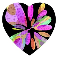 Pink Abstract Flower Jigsaw Puzzle (heart) by Valentinaart