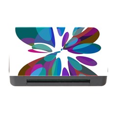 Blue Abstract Flower Memory Card Reader With Cf