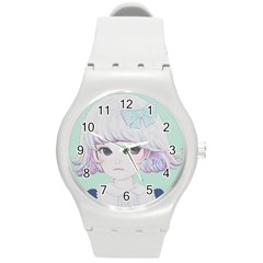 Spring Mint! Round Plastic Sport Watch (m) by kaoruhasegawa