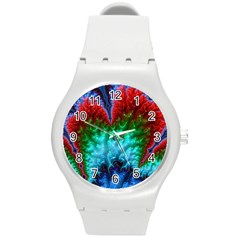 Amazing Special Fractal 25b Round Plastic Sport Watch (m)