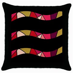 Abstract Waves Throw Pillow Case (black) by Valentinaart