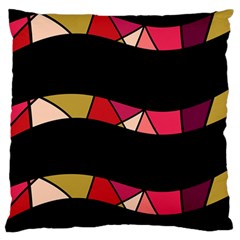 Abstract Waves Large Flano Cushion Case (one Side) by Valentinaart