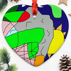 Crazy Abstraction Heart Ornament (2 Sides) by Valentinaart