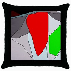 Colorful Abstraction Throw Pillow Case (black) by Valentinaart