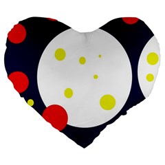 Abstract Moon Large 19  Premium Flano Heart Shape Cushions by Valentinaart